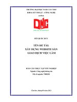 XÂY DỰNG WEBSITE SÀN GIAO DỊCH VIỆC LÀM - Full 10 điểm