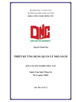 THIẾT KẾ ỨNG DỤNG QUẢN LÝ NHÀ SÁCH - Full 10 điểm
