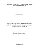 Nghiên cứu ứng xử của nền đường đầu cầu trên nền đất yếu gia cường trụ xi măng đất kết hợp lưới địa kỹ thuật