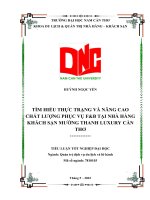TÌM HIỂU THỰC TRẠNG VÀ NÂNG CAO CHẤT LƯỢNG PHỤC VỤ F