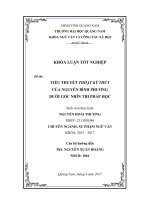 TIỂU THUYẾT THO Ạ T KỲ THỦY CỦA NGUYỄN BÌNH PHƯƠNG DƯỚI GÓC NHÌN THI PHÁP HỌC - Full 10 điểm