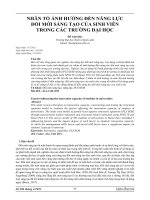 SỐ 286 THÁNG 4/2021 96 NHÂN TỐ ẢNH HƯỞNG ĐẾN NĂNG LỰC ĐỔI MỚI SÁNG TẠO CỦA SINH VIÊN TRONG CÁC TRƯỜNG ĐẠI HỌC - Full 10 điểm