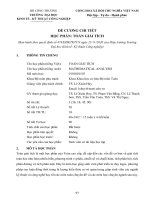 ĐỀ CƯƠNG CHI TIẾT HỌC PHẦN: TOÁN GIẢI TÍCH - Full 10 điểm