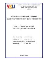 SỬ DỤNG FRAMEWORK LARAVEL XÂY DỰNG WEBSITE BÁN HÀNG THỜI TRANG - Full 10 điểm