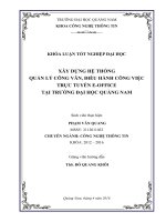 XÂY DỰNG HỆ THỐNG QUẢN LÝ, ĐIỀU HÀNH CÔNG VIỆC TRỰC TUYẾN E-OFFICE TẠI TRƯỜNG ĐẠI HỌC QUẢNG NAM - Full 10 điểm