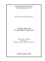 VĂN HỌC VIỆT NAM TỪ ĐẦU THẾ KỶ XX ĐẾN 1945