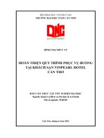 HOÀN THIỆN QUY TRÌNH PHỤC VỤ BUỒNG TẠI KHÁCH SẠN VINPEARL HOTEL CẦN THƠ - Full 10 điểm