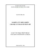 NGHIÊN CỨU ĐIỀU KHIỂN CHO HỆ CÓ THAM SỐ PHÂN BỐ - Full 10 điểm
