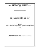 Khoá luận tốt nghiệp lớp Trung cấp LLCT PHÁT TRIỂN DU LỊCH TRÊN ĐỊA BÀN HUYỆN BẢO YÊN