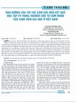 Ý KIẾN TRAO ĐỔI ẢNH HỰỒNG CỦA TRÍ TUỆ CẢM XÚC ĐẾN KẾT QUẢ HỌC TẬP KỲ VỌNG: NGHIÊN CÚY TỰ CẢM NHẬN CỦA SINH VIÊN ĐẠI HỌC Ồ VIỆT NAM - Full 10 điểm