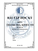Bài tập học kỳ môn Thanh tra, Khiếu tố  trường Đại học Luật Hà Nội