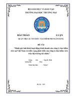 Đánh giá tình hình hoạt động kinh doanh của công ty bảo hiểm aia tại việt nam và triển vọng phát triển của công ty bảo hiểm aia trên thị trường tài chính