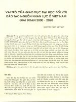 VAI TRÒ CỦA GIÁO DỤC ĐẠI HỌC ĐỐI VỚI ĐÀO TẠO NGUỒN NHÂN LỰC Ở VIỆT NAM GIAI ĐOẠN 2000 - 2020 - Full 10 điểm