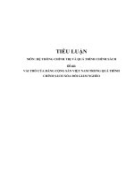Tiểu luận   hệ thống chính trị và quá trình chính sách  c5  vai trò của đảng cộng sản việt nam trong quá trình chính sách xóa đói giảm nghèo