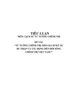 Tiêu luận lịch sử tư tưởng chính trị   tư tưởng chính trị nho gia sơ kỳ sự du nhập và tác động đến đời sống chính trị việt nam