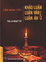 CẨM NANG VIẾT KHẢO LUẬN, LUẬN VĂN