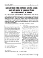CÁC NHÂN TỐ ẢNH HƯỞNG ĐẾN MỨC ĐỘ SẴN SÀNG ÁP DỤNG CHUẨN MỰC BÁO CÁO TÀI CHÍNH QUỐC TẾ (IFRS) CHO CÁC DOANH NGHIỆP TẠI VIỆT NAM - ĐIỂM CAO