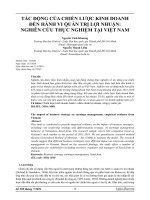 TÁC ĐỘNG CỦA CHIẾN LƯỢC KINH DOANH ĐẾN HÀNH VI QUẢN TRỊ LỢI NHUẬN: NGHIÊN CỨU THỰC NGHIỆM TẠI VIỆT NAM - ĐIỂM CAO