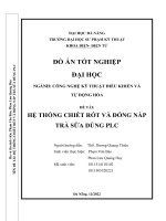 HỆ THỐNG CHIẾT RÓT VÀ ĐÓNG NẮP TRÀ SỮA DÙNG PLC ĐIỂM CAO