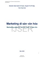 MARKETING DI SẢN VĂN HÓA MARKETING QUAN HỆ VỚI CÁC DỊCH VỤ BẢO TỒN ĐIỂM CAO