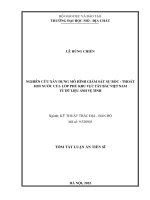 NGHIÊN CỨU XÂY DỰNG MÔ HÌNH GIÁM SÁT SỰ BỐC - THOÁT HƠI NƯỚC CỦA LỚP PHỦ KHU VỰC TÂY BẮC VIỆT NAM TỪ DỮ LIỆU ẢNH VỆ TINH