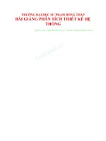 PHÂN TÍCH THIẾT KẾ HỆ THỐNG