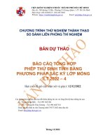 CHƯƠNG TRÌNH THỬ NGHIỆM THÀNH THẠO SO SÁNH LIÊN PHÒNG THÍ NGHIỆM