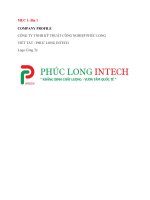 CÔNG TY TNHH KỸ THUẬT CÔNG NGHIỆP PHÚC LONG