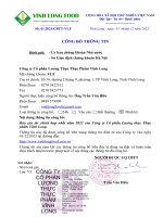 BÁO CÁO TÀI CHÍNH HỢP NHẤT NĂM 2022 CỦA CÔNG TY CỔ PHẦN LƯƠNG THỰC THỰC PHẨM VĨNH LONG