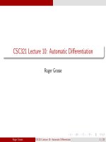 CSC321 LECTURE 10: AUTOMATIC DIFFERENTIATION