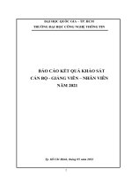 BÁO CÁO KẾT QUẢ KHẢO SÁT CÁN BỘ - GIẢNG VIÊN - NHÂN VIÊN TRƯỜNG ĐẠI HỌC CÔNG NGHỆ THÔNG TIN NĂM 2021