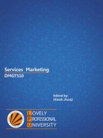 SERVICES MARKETING DMGT510 EDITED BY: HITESH JHANJI