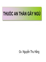 Bài giảng Thuốc an thần, gây ngủ