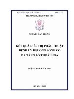 Kết quả điều trị phẫu thuật bệnh lý hẹp ống sống cổ đa tầng do thoái hóa