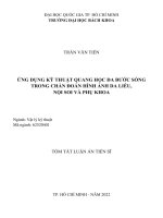 ỨNG DỤNG KỸ THUẬT QUANG HỌC ĐA BƯỚC SÓNG TRONG CHẨN ĐOÁN HÌNH ẢNH DA LIỄU, NỘI SOI VÀ PHỤ KHOA