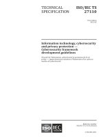 ISO/IEC TS 27110:2021 Information technology, cybersecurity and privacy protection — Cybersecurity framework development guidelines