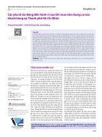 CÁC YẾU TỐ TÁC ĐỘNG ĐẾN HÀNH VI SAU KHI MUA NHÀ CHUNG CƯ CỦA KHÁCH HÀNG TẠI THÀNH PHỐ HỒ CHÍ MINH