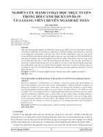 NGHIÊN CỨU HÀNH VI DẠY HỌC TRỰC TUYẾN TRONG BỐI CẢNH DỊCH COVID-19 CỦA GIẢNG VIÊN CHUYÊN NGÀNH KẾ TOÁN