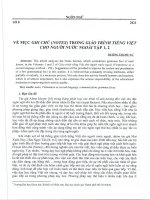 QUAN ĐIỂM VỀ MỤC GHI CHÚ (NOTES) TRONG GIÁO TRÌNH TIẾNG VIỆT CHO NGƯỜI NƯỚC NGOÀI TẬP 1, 2