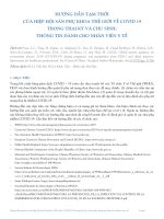 HƯỚNG DẪN TẠM THỜI CỦA HIỆP HỘI SẢN PHỤ KHOA THẾ GIỚI VỀ COVID 19 TRONG THAI KỲ VÀ CHU SINH: THÔNG TIN DÀNH CHO NHÂN VIÊN Y TẾ