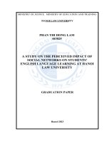 Luận văn thạc sĩ Luật học: Nghiên cứu ảnh hưởng của mạng xã hội đến việc học tiếng Anh của sinh viên trường Đại học Luật Hà Nội