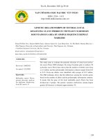 RESEARCH ON GENETIC DIVERSITY OF DIFFERENT NATIVE MELIENTHA SUAVIS IN VIETNAM''S NORTHERN MOUNTAINOUS AREA BY SIMPLE SEQUENCE REPEAT MARKERS