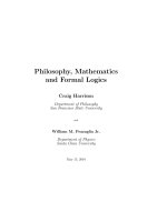 PHILOSOPHY, MATHEMATICS AND FORMAL LOGICS