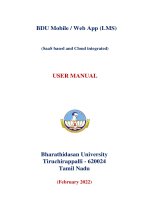 BHARATHIDASAN UNIVERSITY MOBILE  WEB APP (LMS) (SAAS BASED AND CLOUD INTEGRATED) USER MANUAL