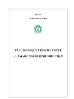 BẢNG MÔ TẢ CÔNG VIỆC CHUẨN BỊ TRƯỚC MỔ CHO NGƯỜI BỆNH NHẬN THẬN CỦA ĐIỀU DƯỠNG