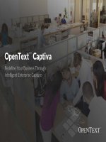 OPENTEXT™ CAPTIVA REDEFINE YOUR BUSINESS THROUGH INTELLIGENT ENTERPRISE CAPTURE