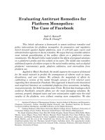 EVALUATING ANTITRUST REMEDIES FOR PLATFORM MONOPOLIES: THE CASE OF FACEBOOK