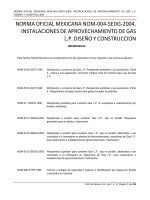 NORMA OFICIAL MEXICANA NOM-004-SEDG-2004, INSTALACIONES DE APROVECHAMIENTO DE GAS L P DISEÑO Y CONSTRUCCION