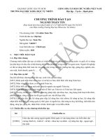 CHƯƠNG TRÌNH ĐÀO TẠO NGÀNH TOÁN TIN – KHÓA 2021