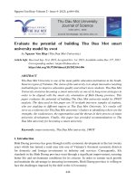 EVALUATE THE POTENTIAL OF BUILDING THU DAU MOT SMART UNIVERSITY MODEL BY SWOT BY NGUYEN VAN HIEP